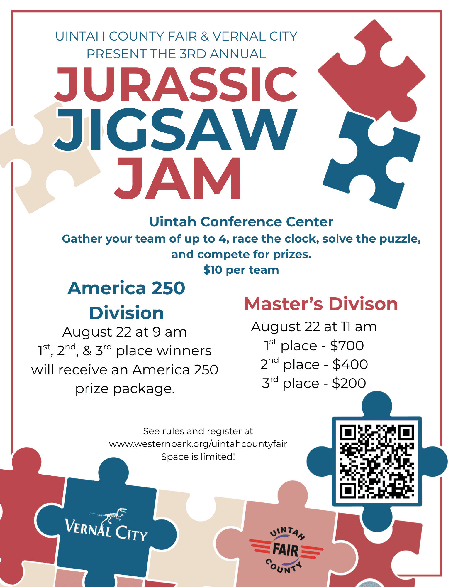 Jurassic Jigsaw Jam event poster