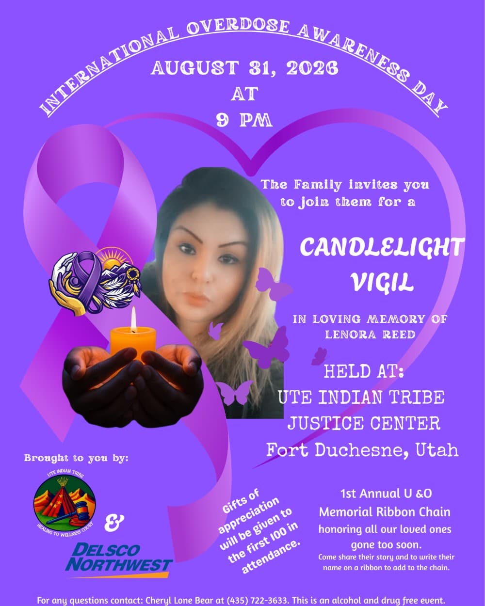 Overdose Awareness Prevention Candlelight Vigil event poster
