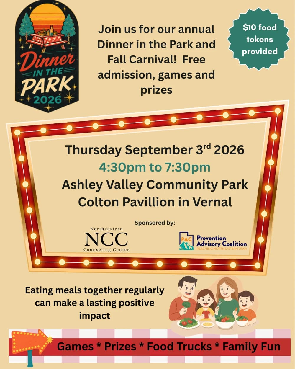Dinner the in Park/Fall Carnival event poster