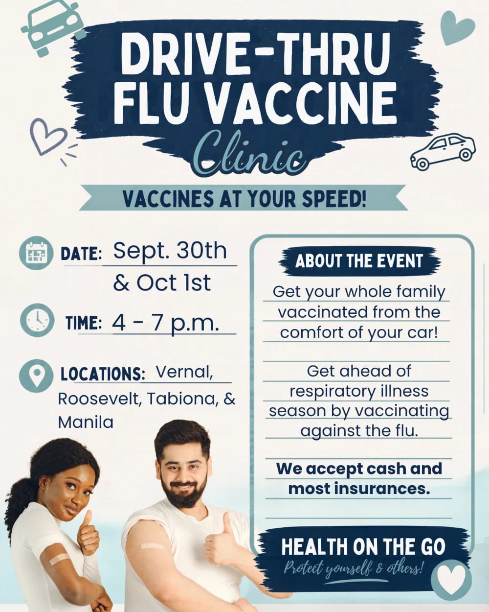 TriCounty Health Drive-Thru Flu Vaccine Clinic event poster