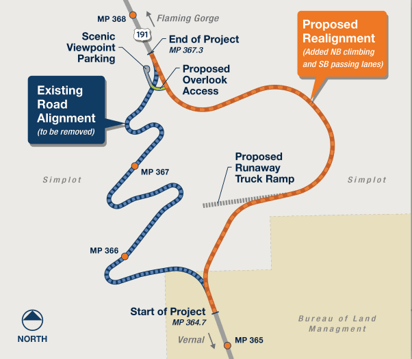 Removing Highway 191 Switchbacks North Of Vernal To Greatly Increase Safety