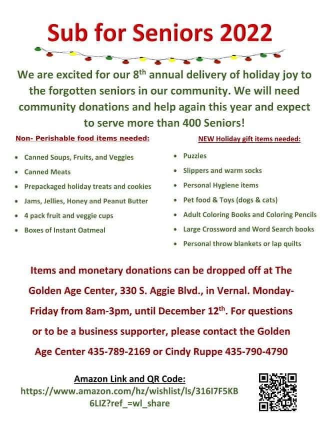 8th Annual ‘Sub For Seniors’ Seeking Donations To Brighten Holiday For Elderly