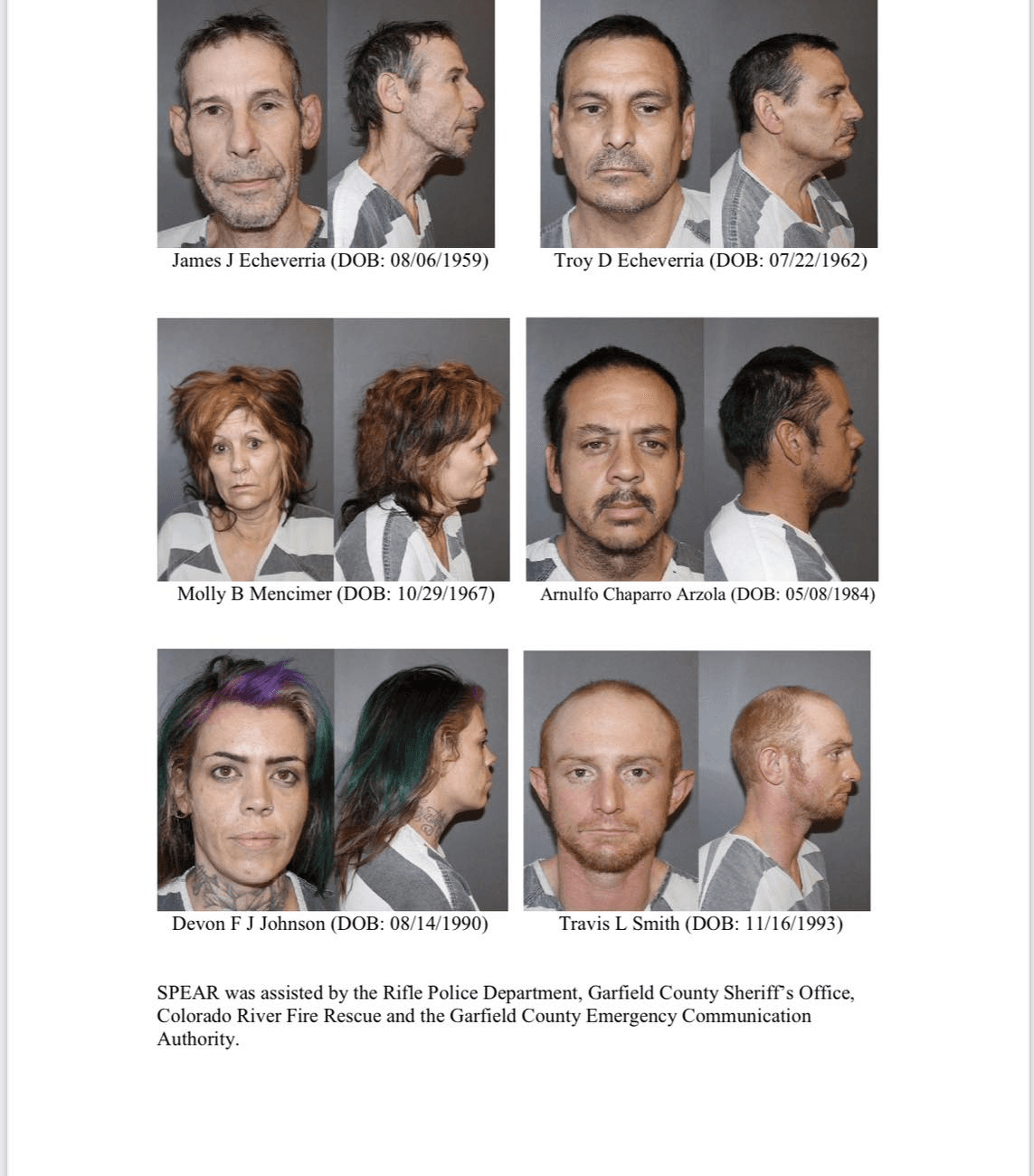 6 People Arrested In Rifle After Search Uncovers Stolen Vehicles And Illegal Drugs