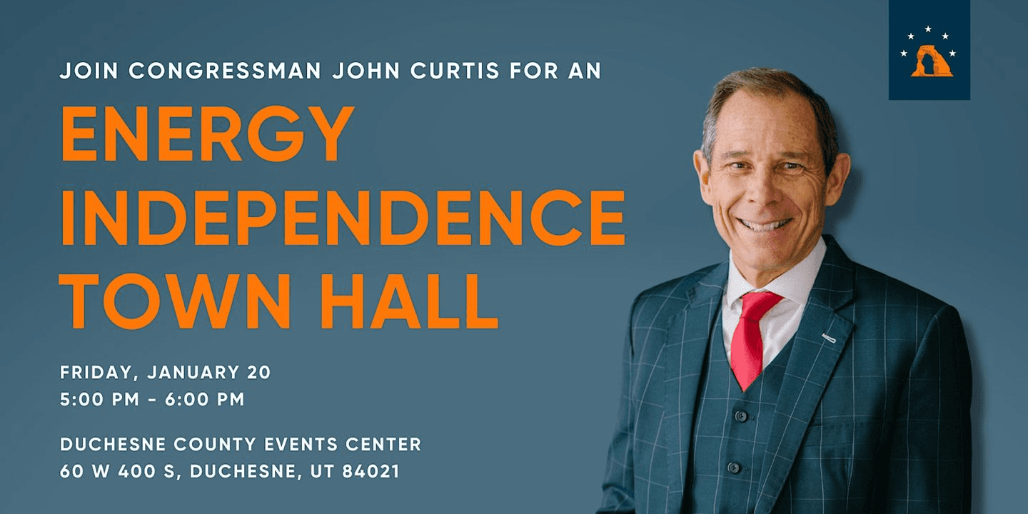 Congressman John Curtis In Duchesne For Energy Independence Town Hall Today