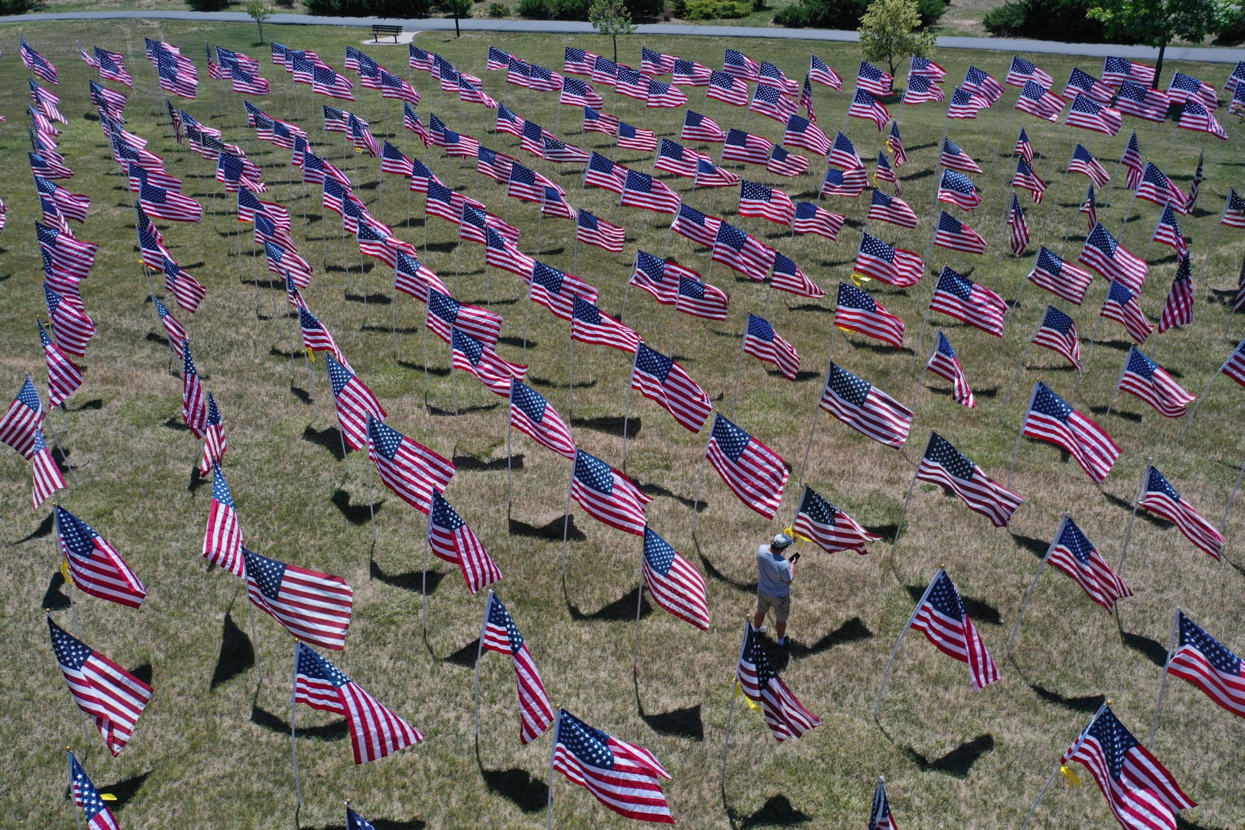 Flag Field Yellow Ribbons Can Be Dedicated To Veterans Or Loved Ones