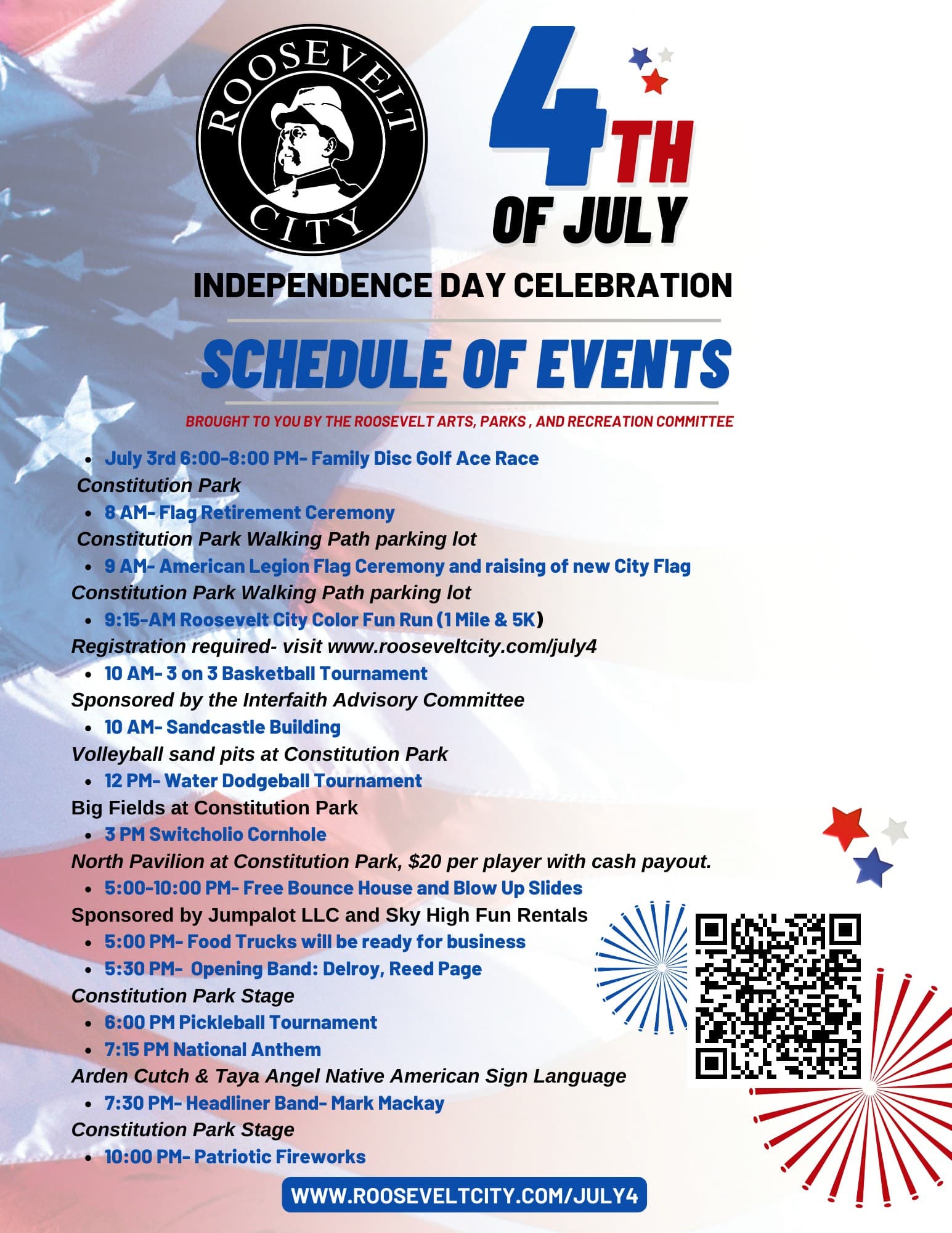 Roosevelt City Hosting 4th Of July Celebration
