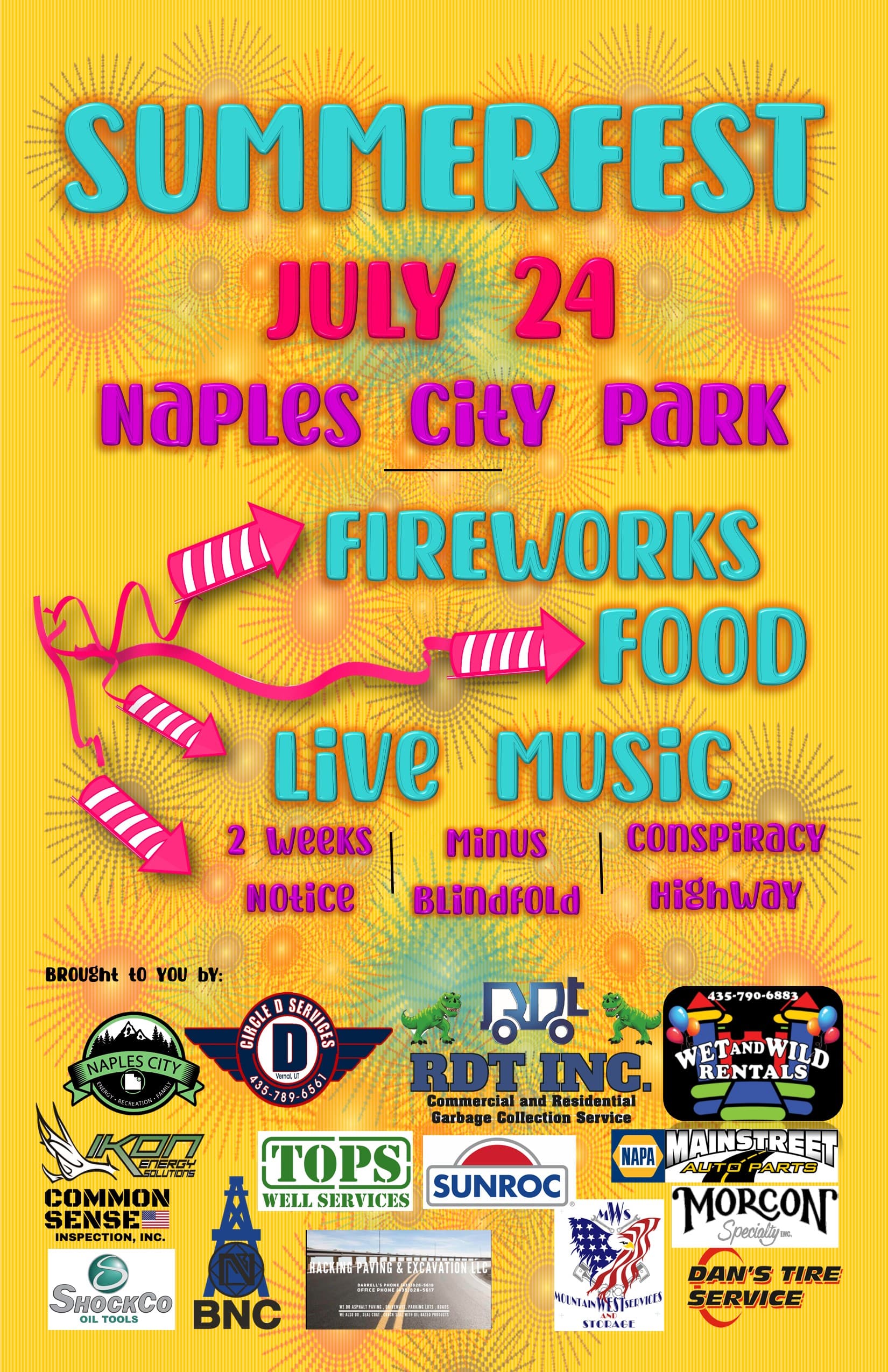 Naples City Hosting Summerfest And Fireworks On Pioneer Day