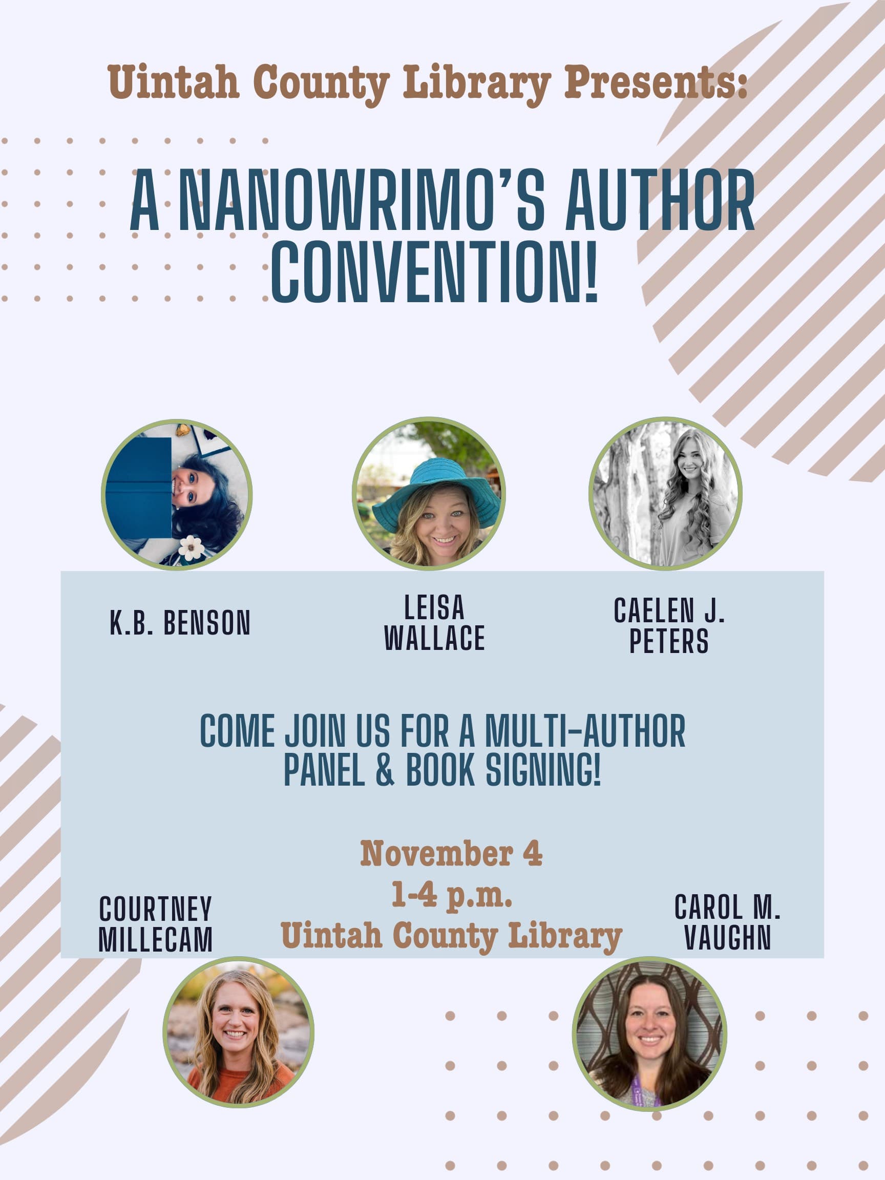 Author Event Kicks Off National Novel Writing Month At Uintah County Library
