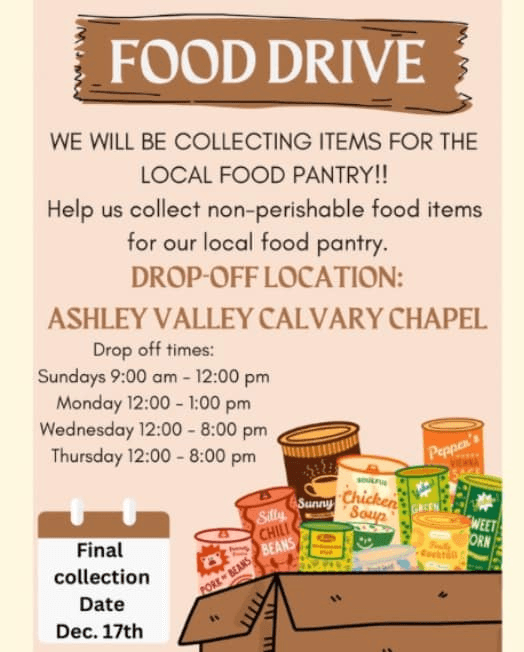 Ashley Valley Calvary Chapel Holding Food Drive