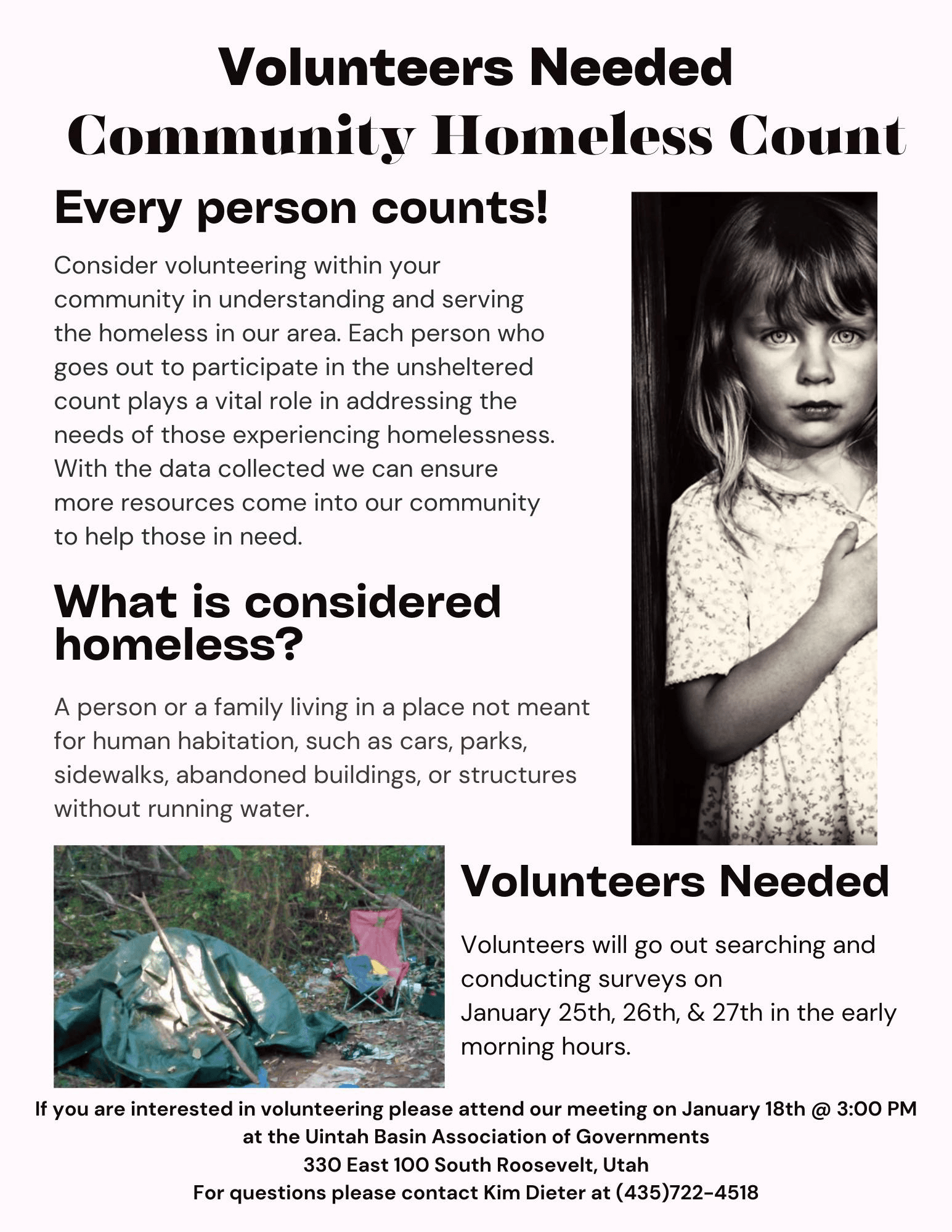 Volunteers Needed For Community Homeless Count