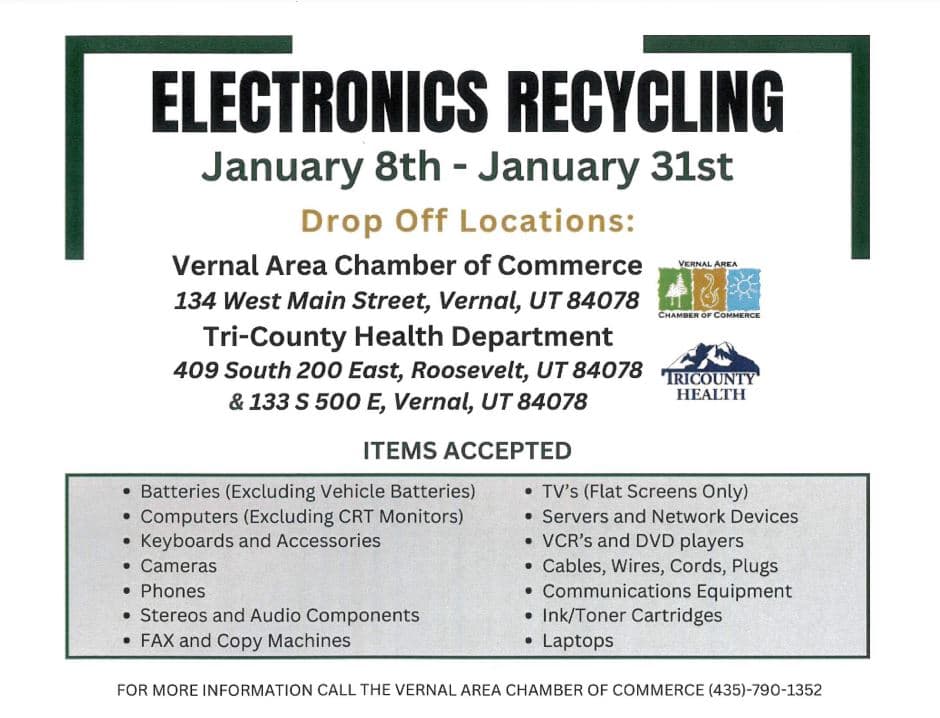 List Of Accepted Items Shared For Electronics Recycling Event