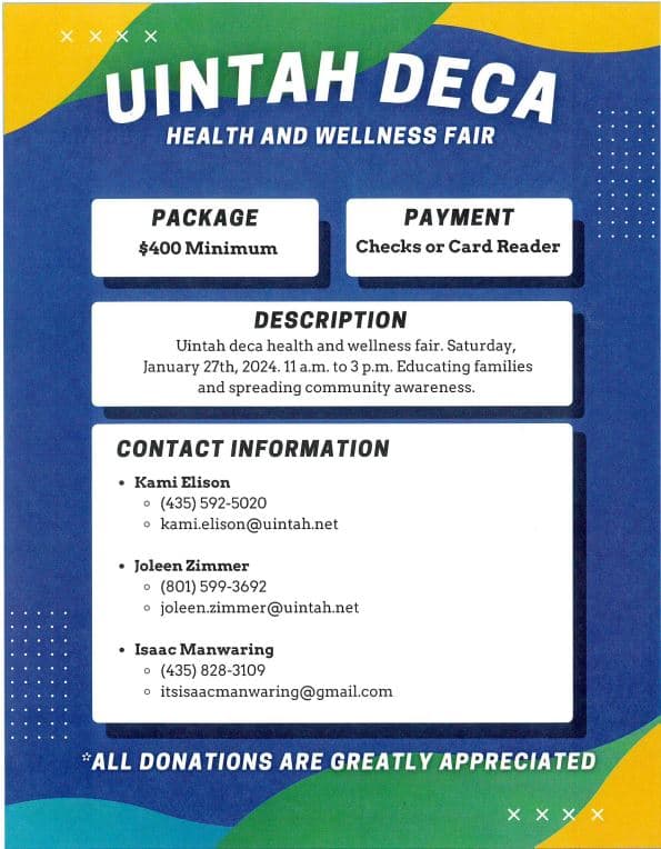 Uintah DECA Holding Health And Wellness Fair