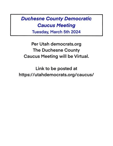 Duchesne County Caucus Night Schedules