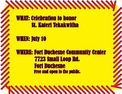 Utah Catholic Event Planned In Ft. DuchesneTo Honor First Native American Saint