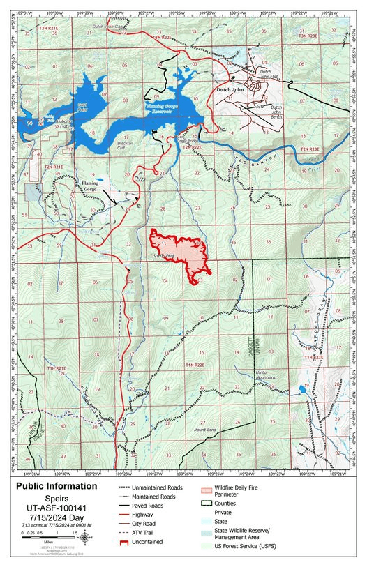 Speirs Fire South Of Flaming Gorge Update