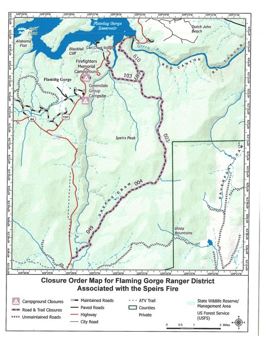 Temporary Closures Issued Due To Proximity To Speirs Fire
