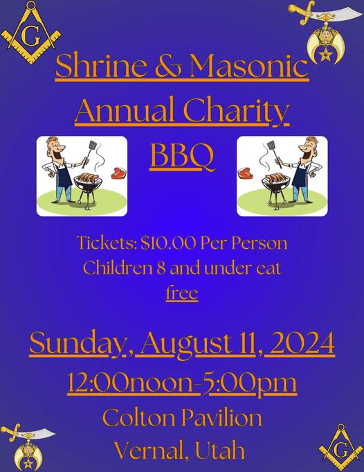 Annual Shrine & Masonic Annual Charity BBQ This Sunday