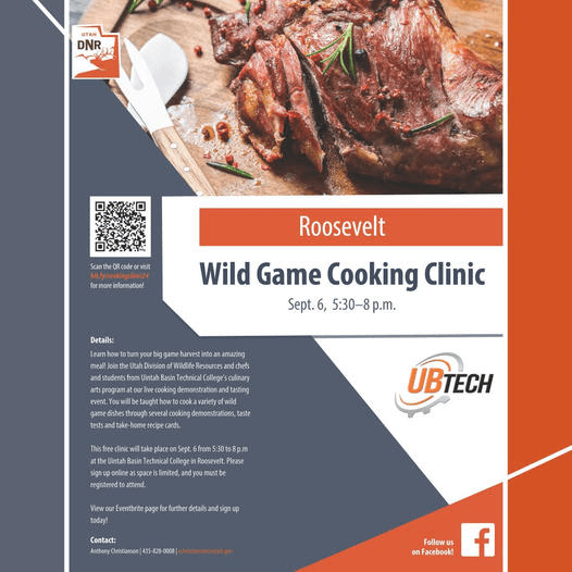 DWR And UBTech Offering Free Wild Game Cooking Clinic