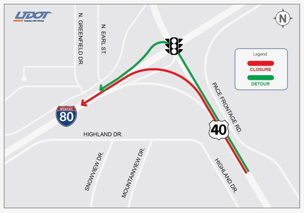 UDOT Closes Highway 40 Ramp For Paving Project