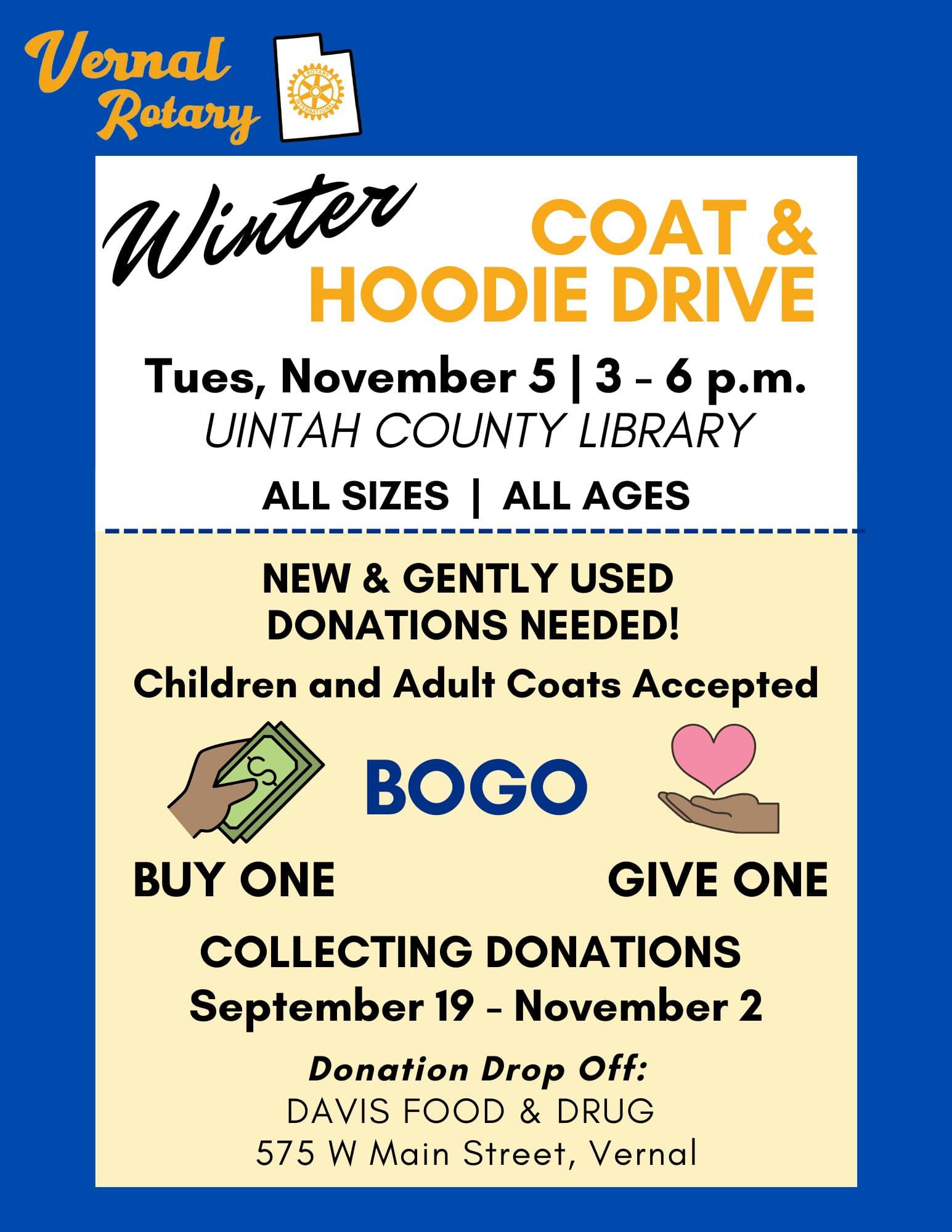 Vernal Rotary Coat Drive Needing Donations