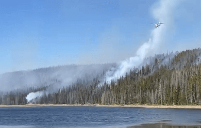 Elizabeth Ridge Fire Burning West Of Fish Lake
