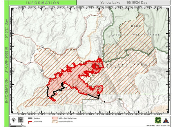 High Temperatures And Wind Fueling Yellow Lake Fire