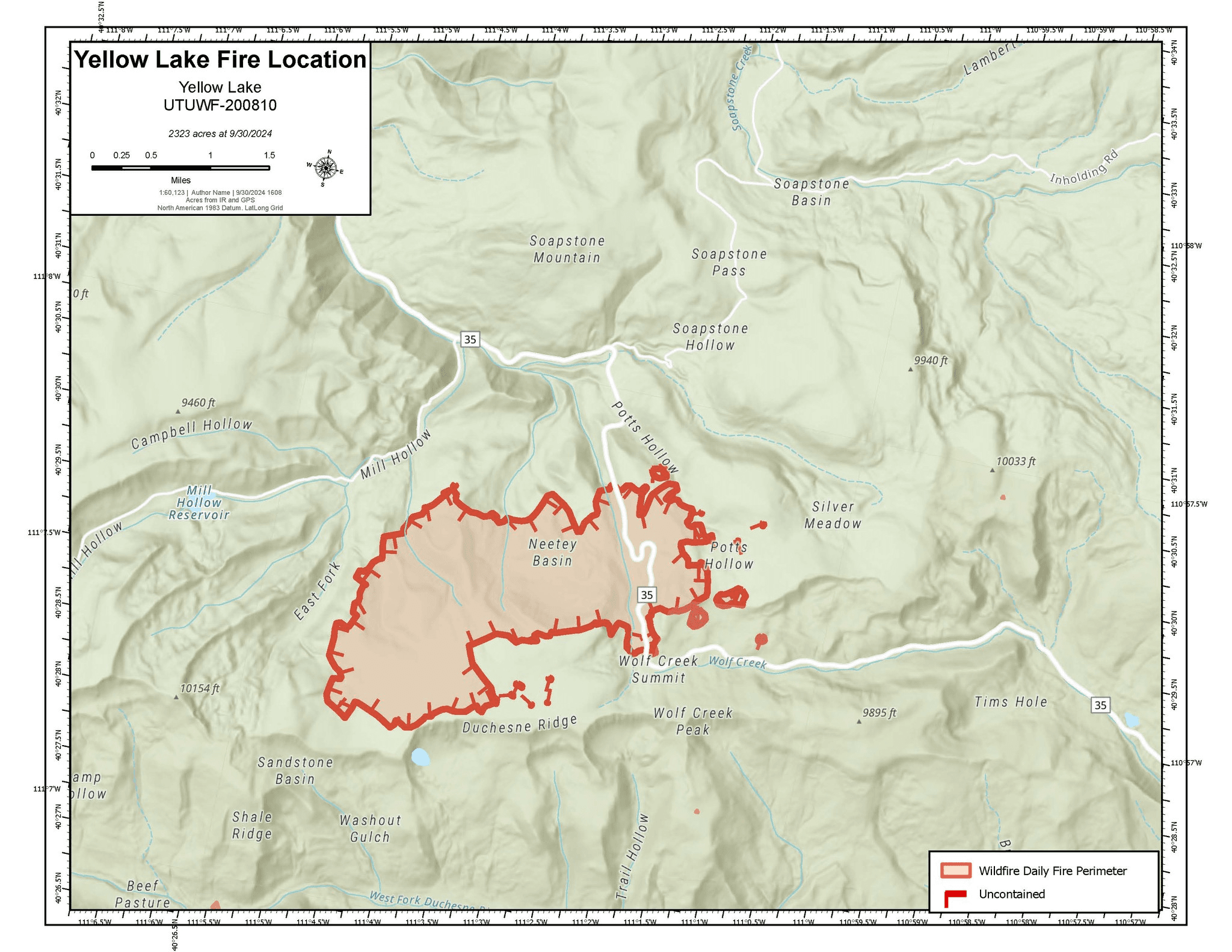 Yellow Lake Fire Grows To 2,300 Acres