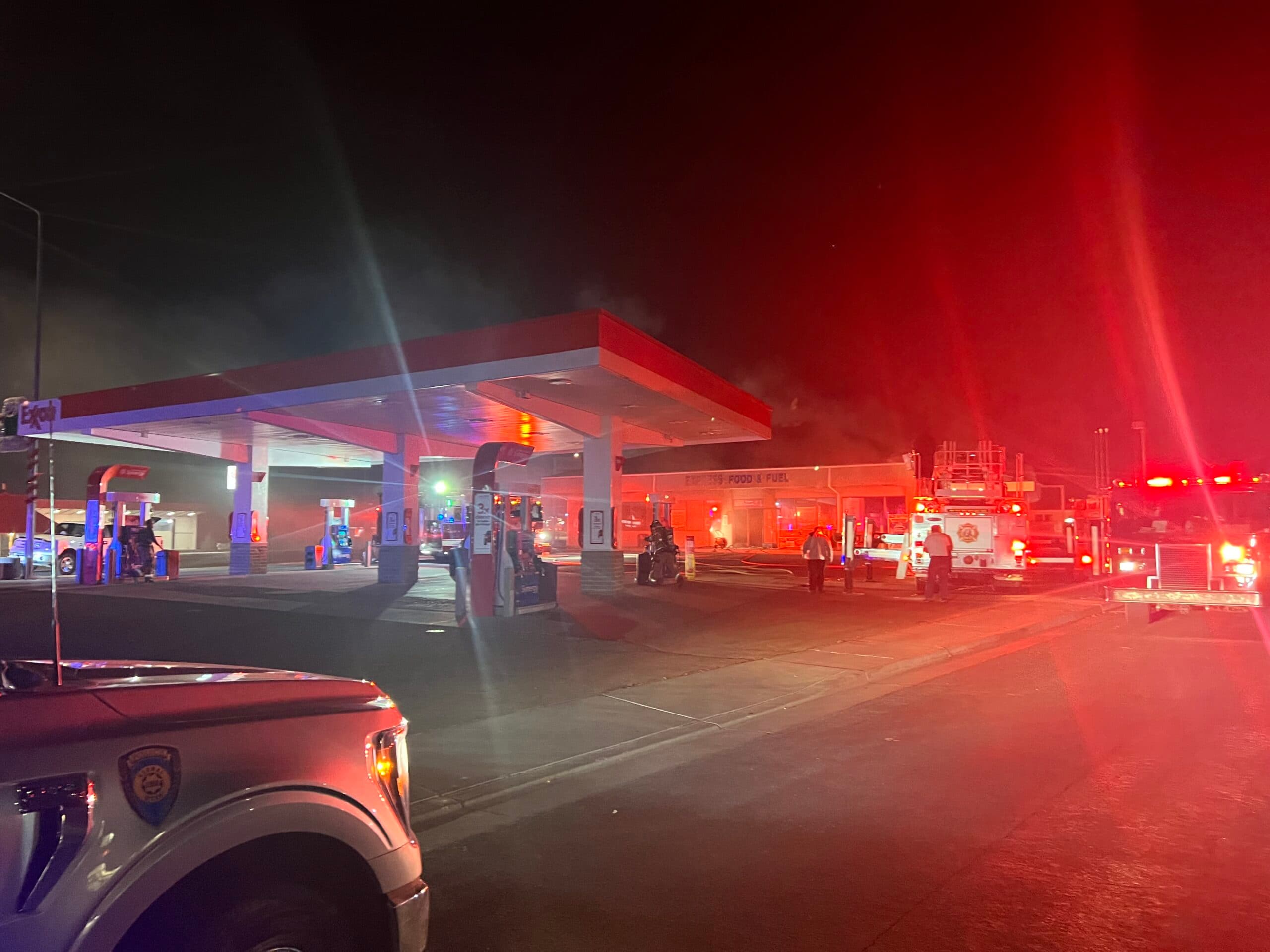 Fire at the Exxon station