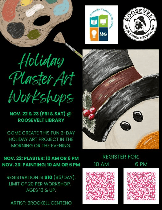 Roosevelt Branch Library Holding Holiday Plaster Art Workshops
