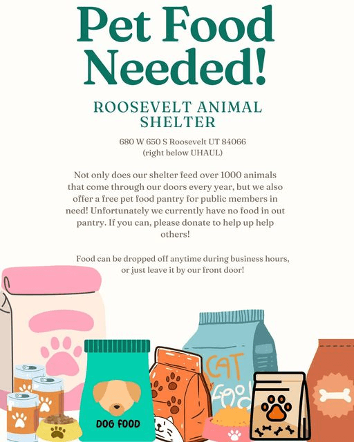 Roosevelt Animal Shelter Beyond Capacity; Requests Pet Food Donations