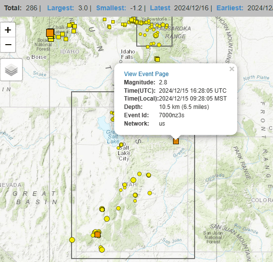 Daggett County Experiences Magnitude 2.8 Earthquake On Sunday