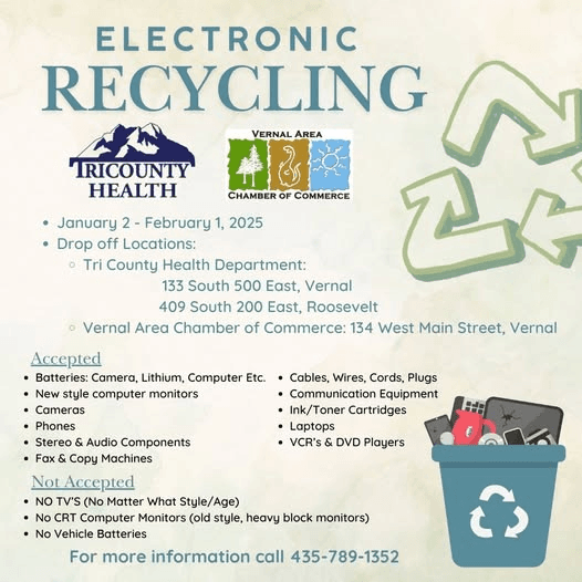 Electronics Recycling Offered, Starting January 2nd