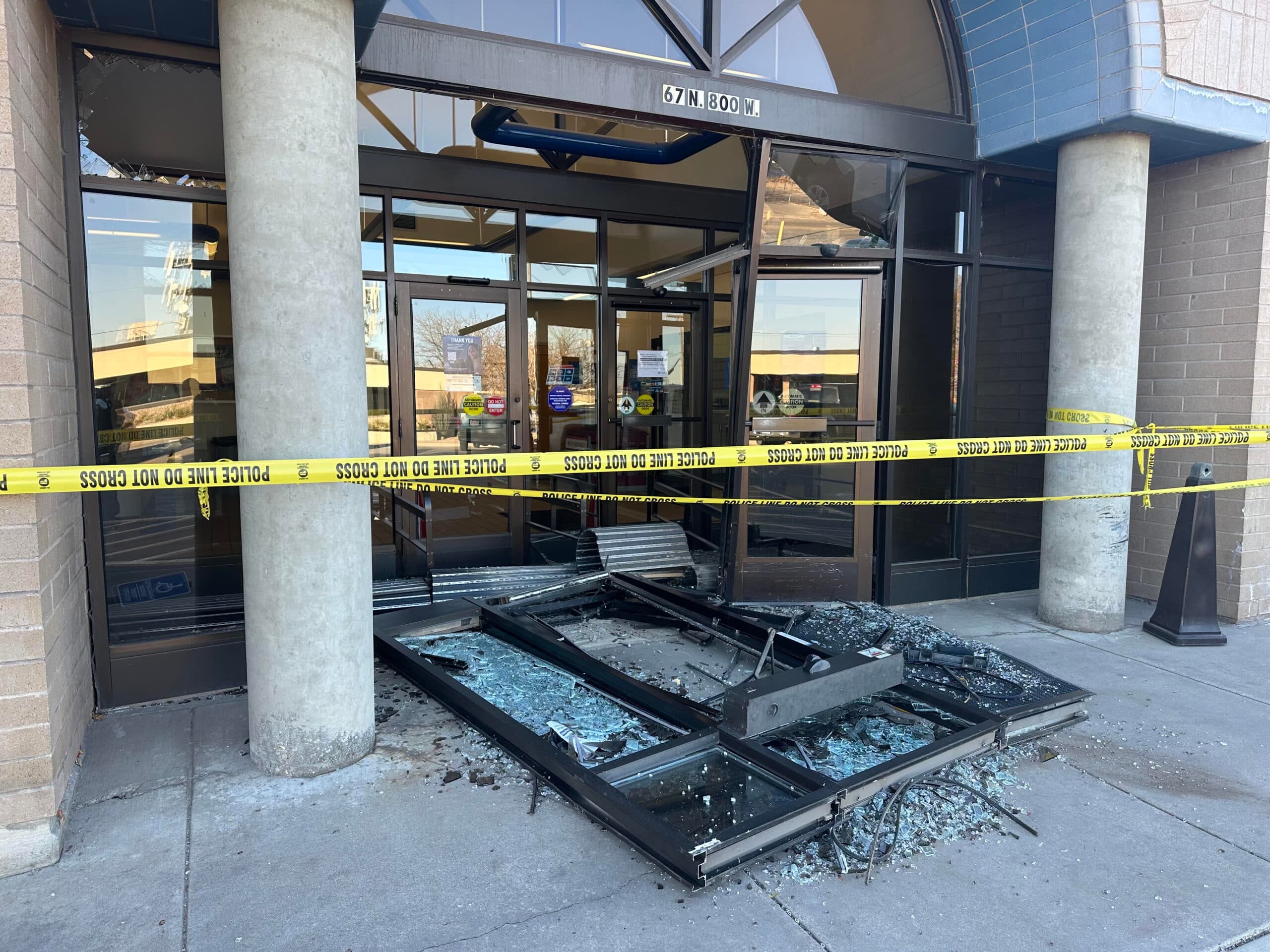 Astro Van Drives Through Front Of Vernal Post Office