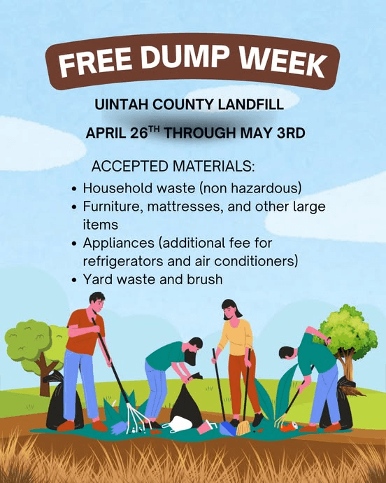 Uintah County Announces Free Dump Week April 26th – May 3rd