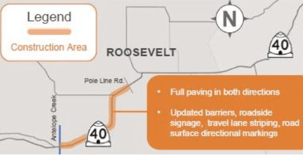 Highway 40 Resurfacing From Antelope Creek Bridge To Pole Line Road