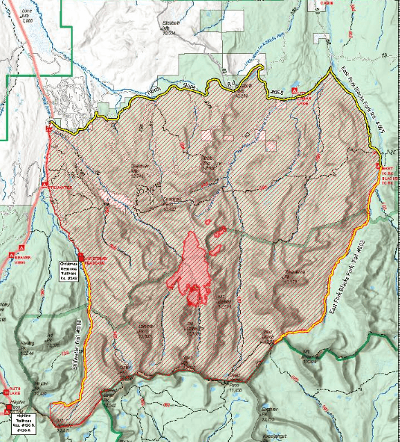 Beulah Fire Burning In High Uintas Wilderness
