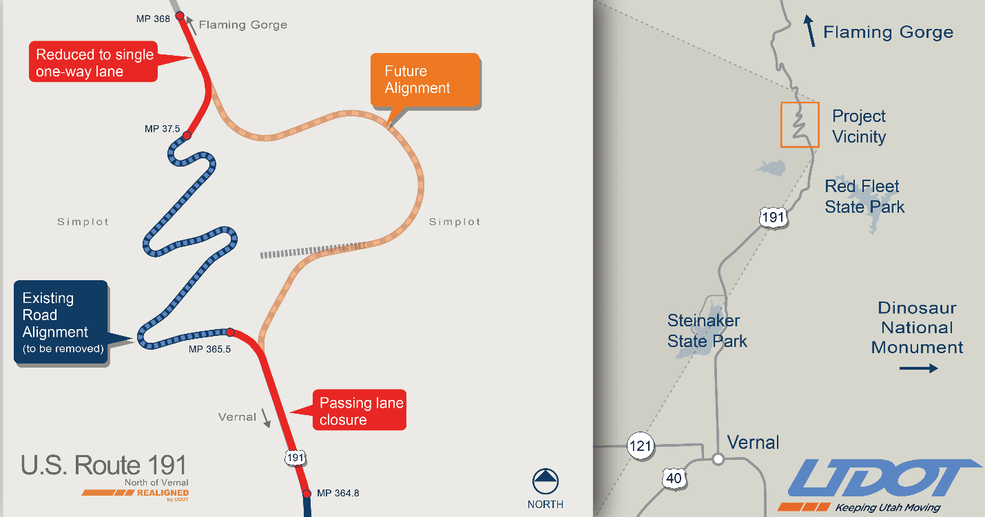 South End Tie-In Complete For US-191 Realignment Project(Near Simplot Mine); North End Begins