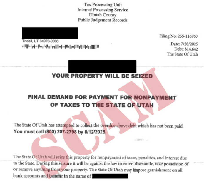 Uintah County Encourages Public To Beware Of Scam Letters