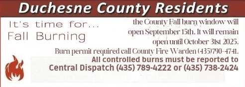 Duchesne County Fall Burn Window Open
