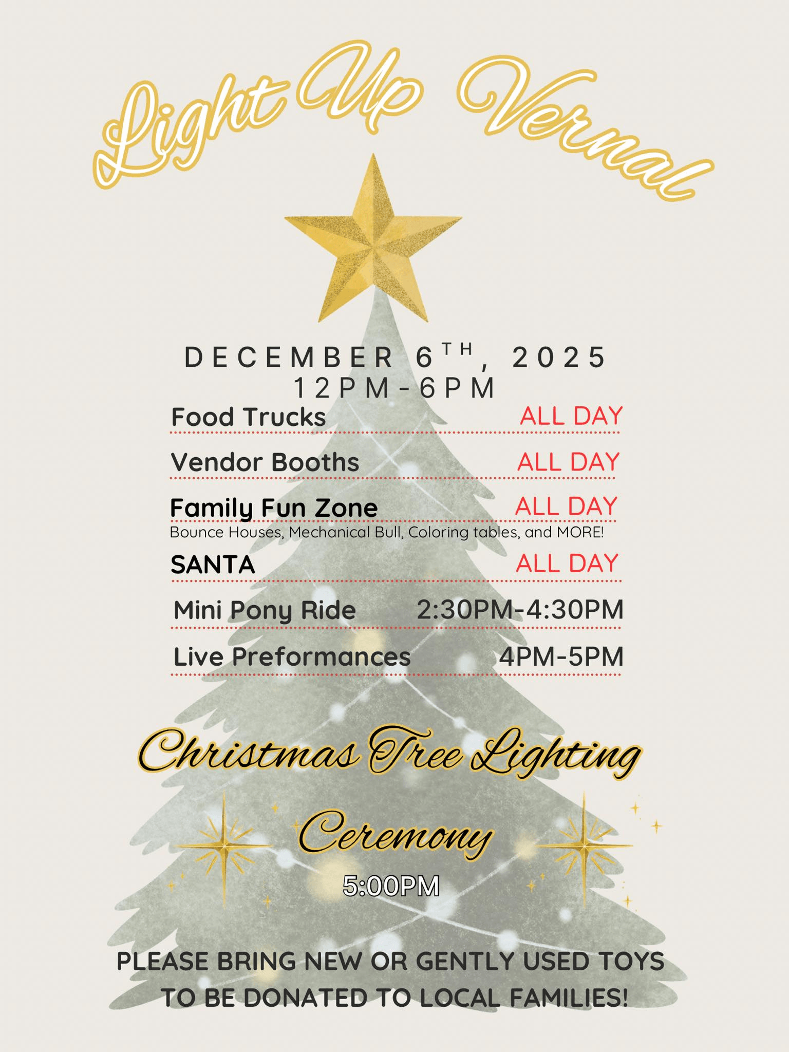 Vernal Tree Lighting Ceremony And Free Event Happening Tomorrow