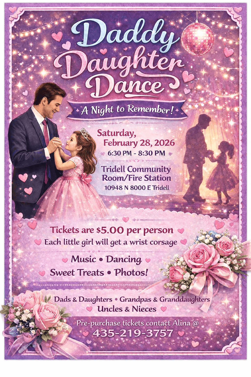 Daddy Daughter Dance Coming Up February 28th At Tridell Community Room