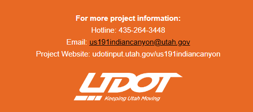 UDOT Resumes U.S. Route 191 Indian Canyon Construction