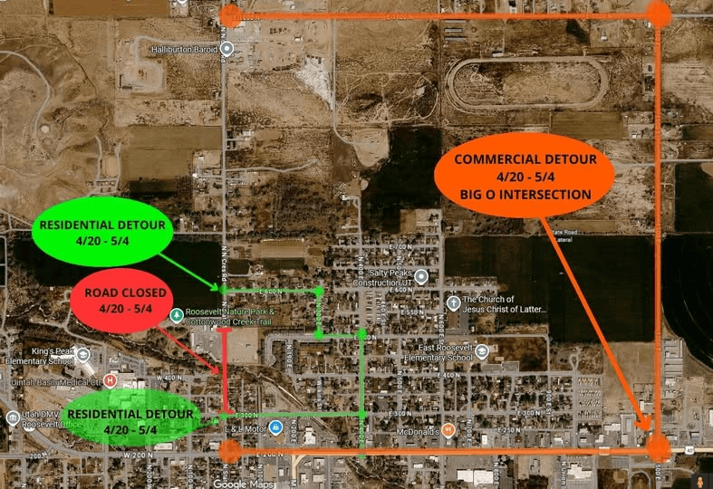 2 Week Road Closure Announced For State Street In Roosevelt