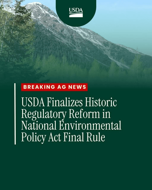 USDA Announces Finalizing Of NEPA Reform
