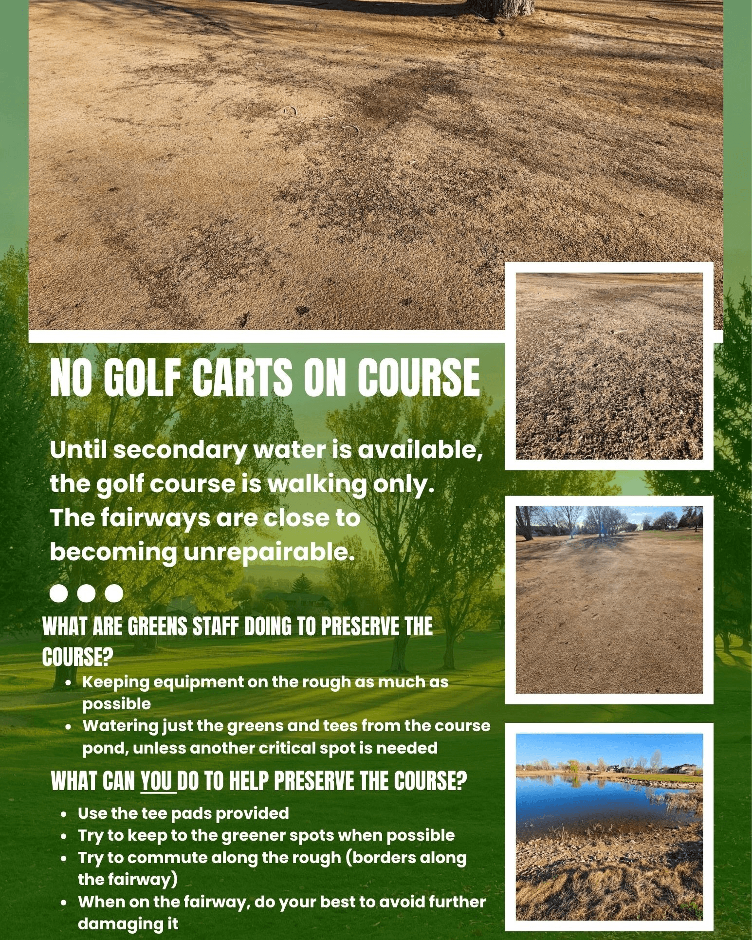 Roosevelt City Reminder For Golfers