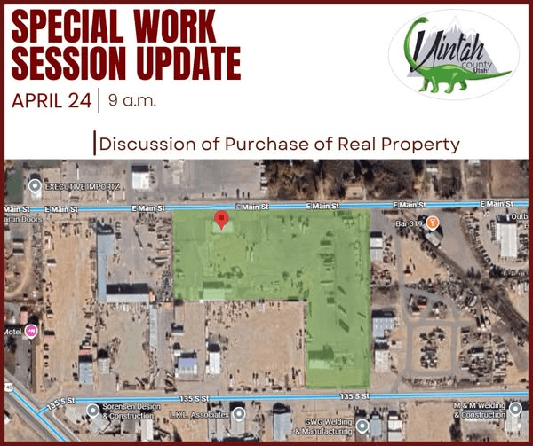 Uintah County Considers Property Purchase During Special Work Session