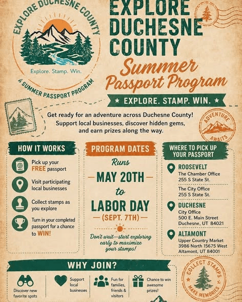 Get Ready For Explore Duchesne County Summer Passport Program