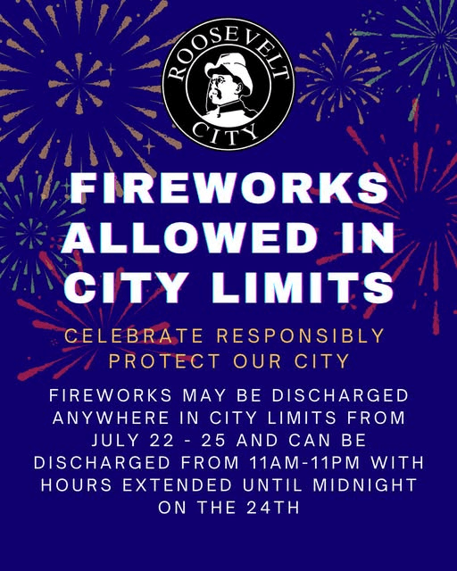 Roosevelt City Fireworks Permitted In City Limits