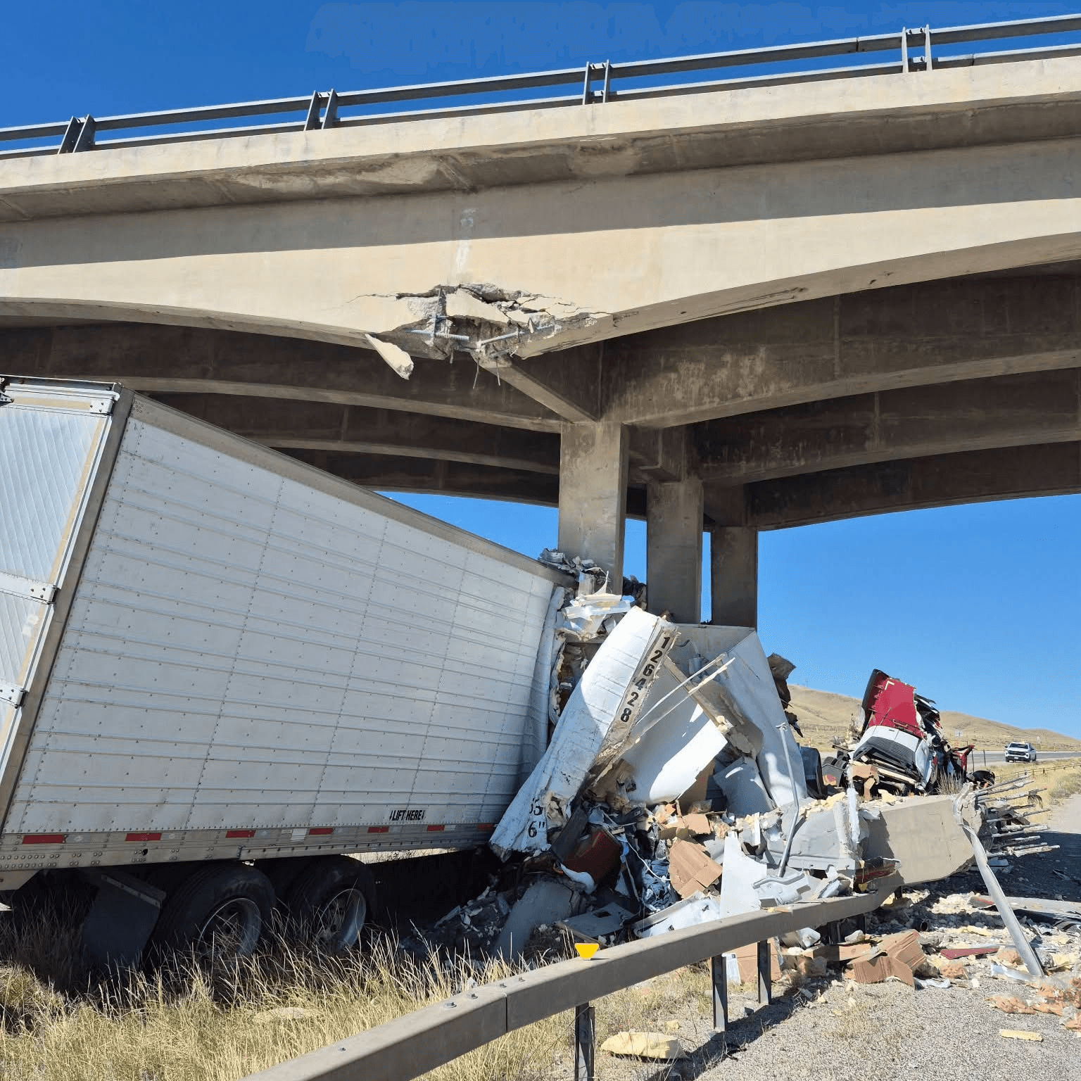 Semi Crashes Into Bridge While Traveling On I-80 In Southwest Wyoming