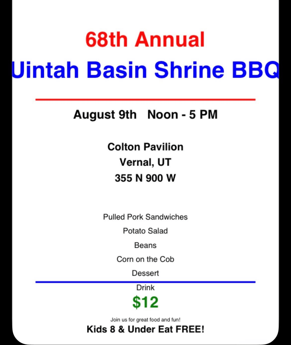 68th Annual Shrine Charity BBQ This Sunday